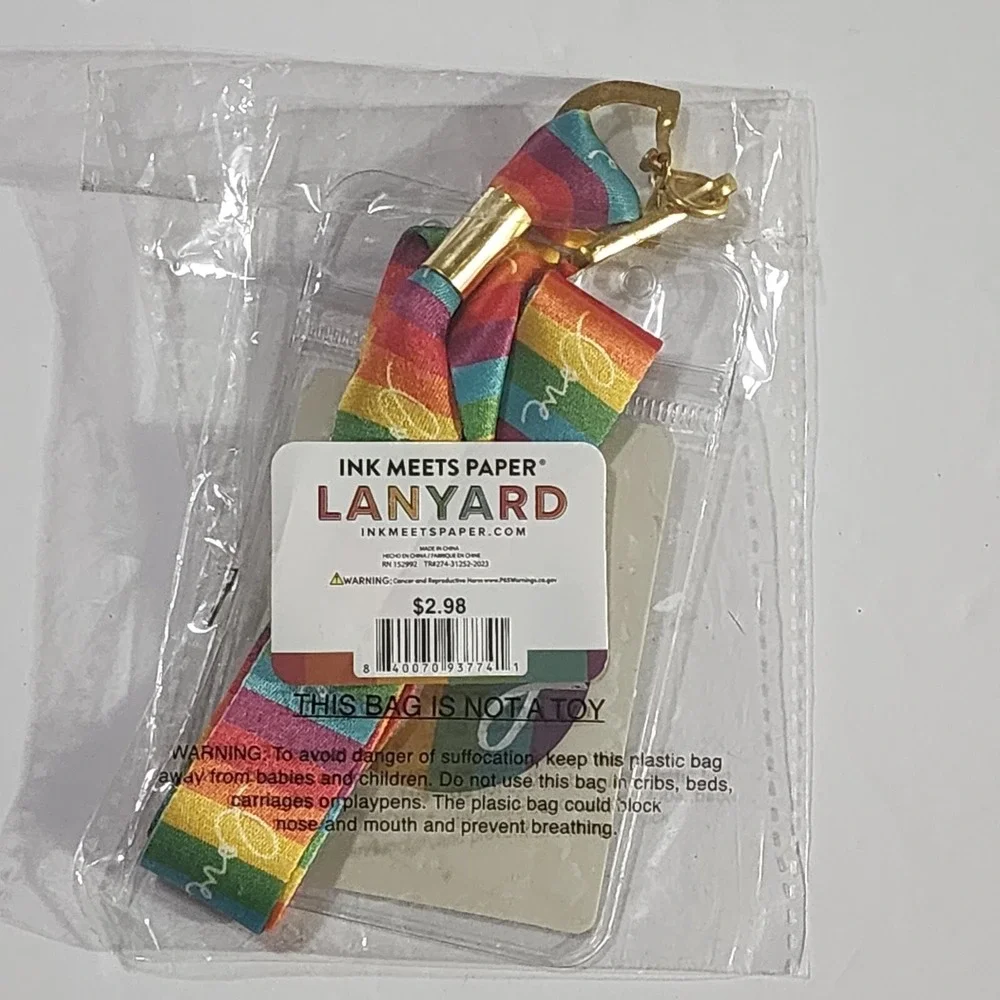 Ink Meets Paper Totes Gay Rainbow ID Lanyard Gay Pride LGBTQ+ New